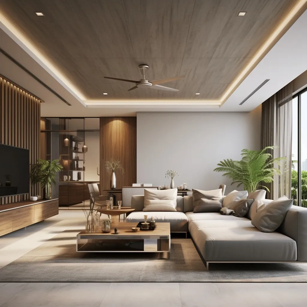Greige and Oak Wood Colour Combination
