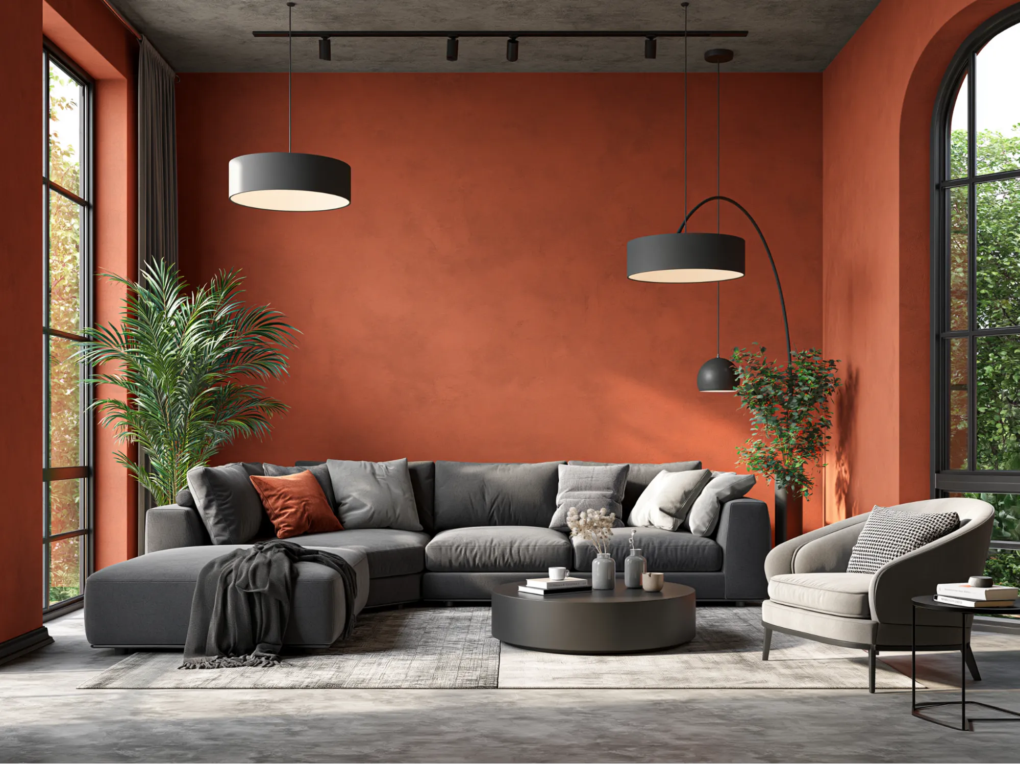 Grey and Burnt Orange Colour Combination