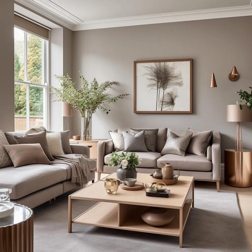 Grey and Wooden Brown Colour Combination