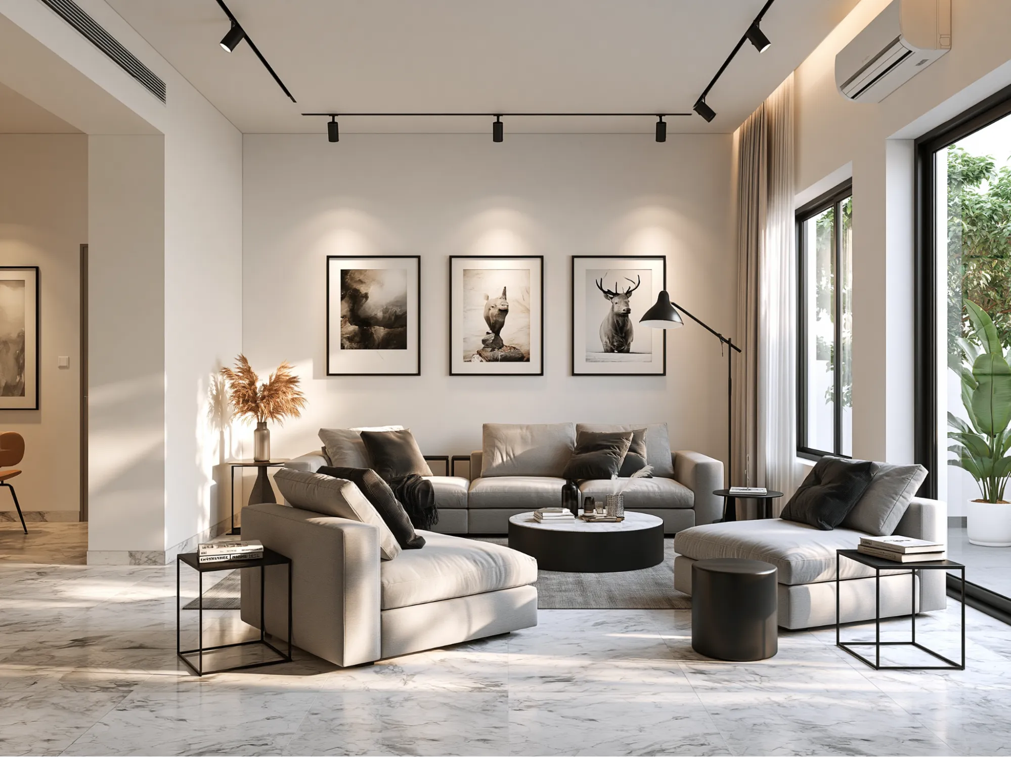 Grey Black and White Living Room Ideas