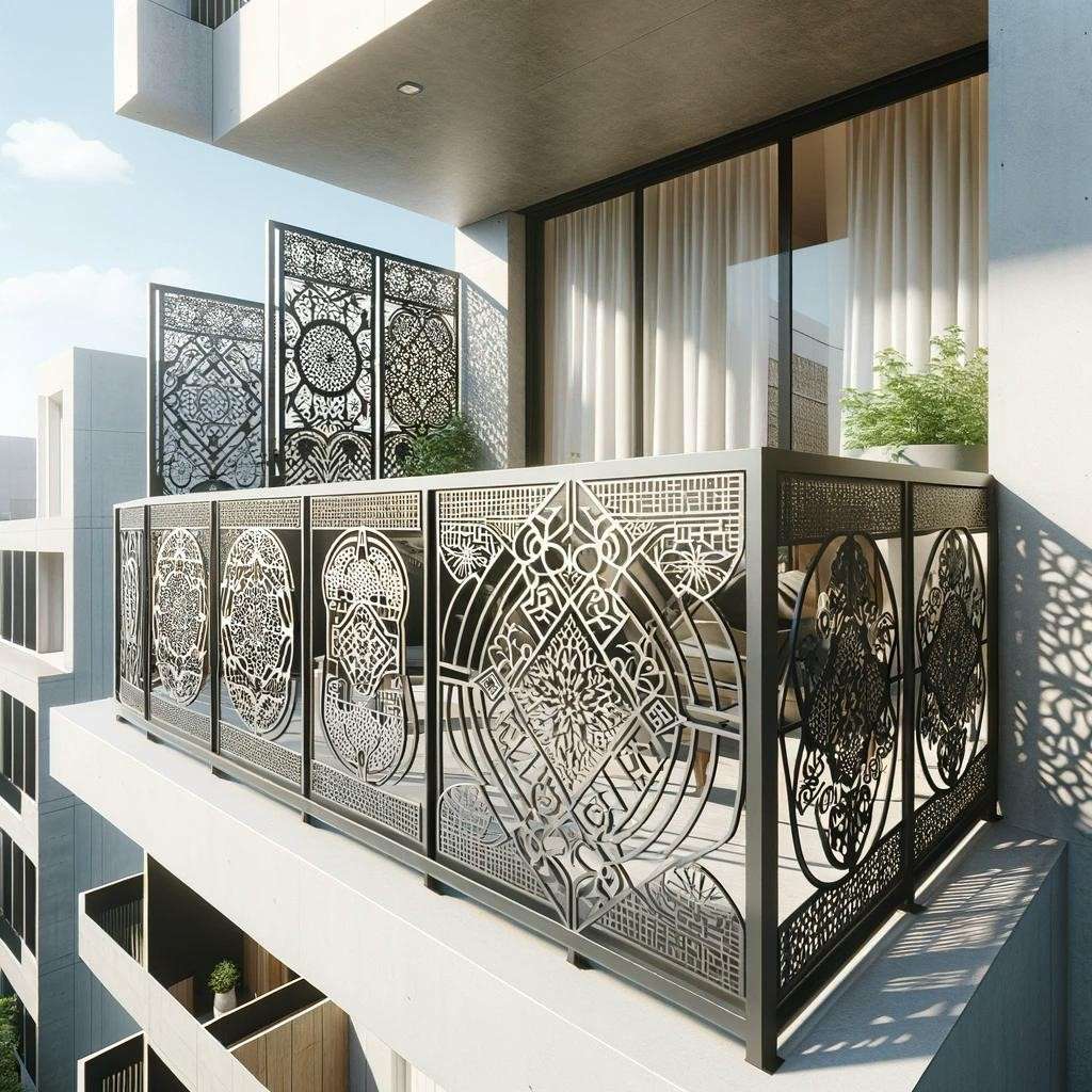 Laser-Cut Balcony Grill Covering Ideas