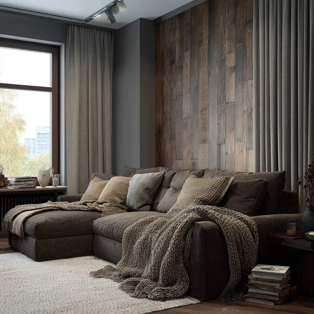 Use Different Textures for Layer to Style a Gray and Brown Living Room Layer Different Textures- An Inspiration to Style a Gray and Brown Living Room