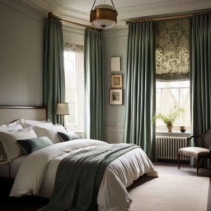 Layer with Valance- Bedroom Window Treatment Ideas