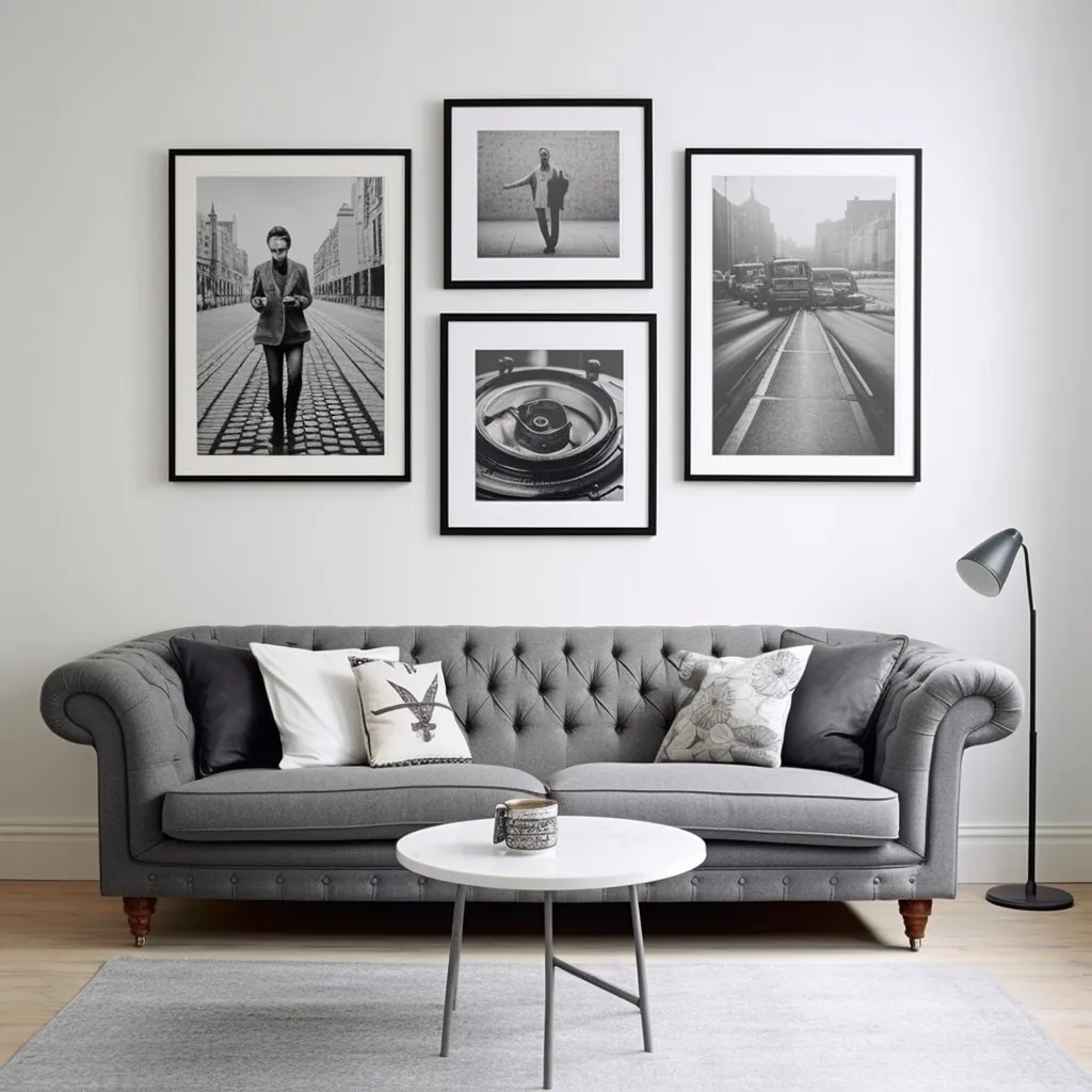 Make Your Walls Pop for Grey and White Living Room