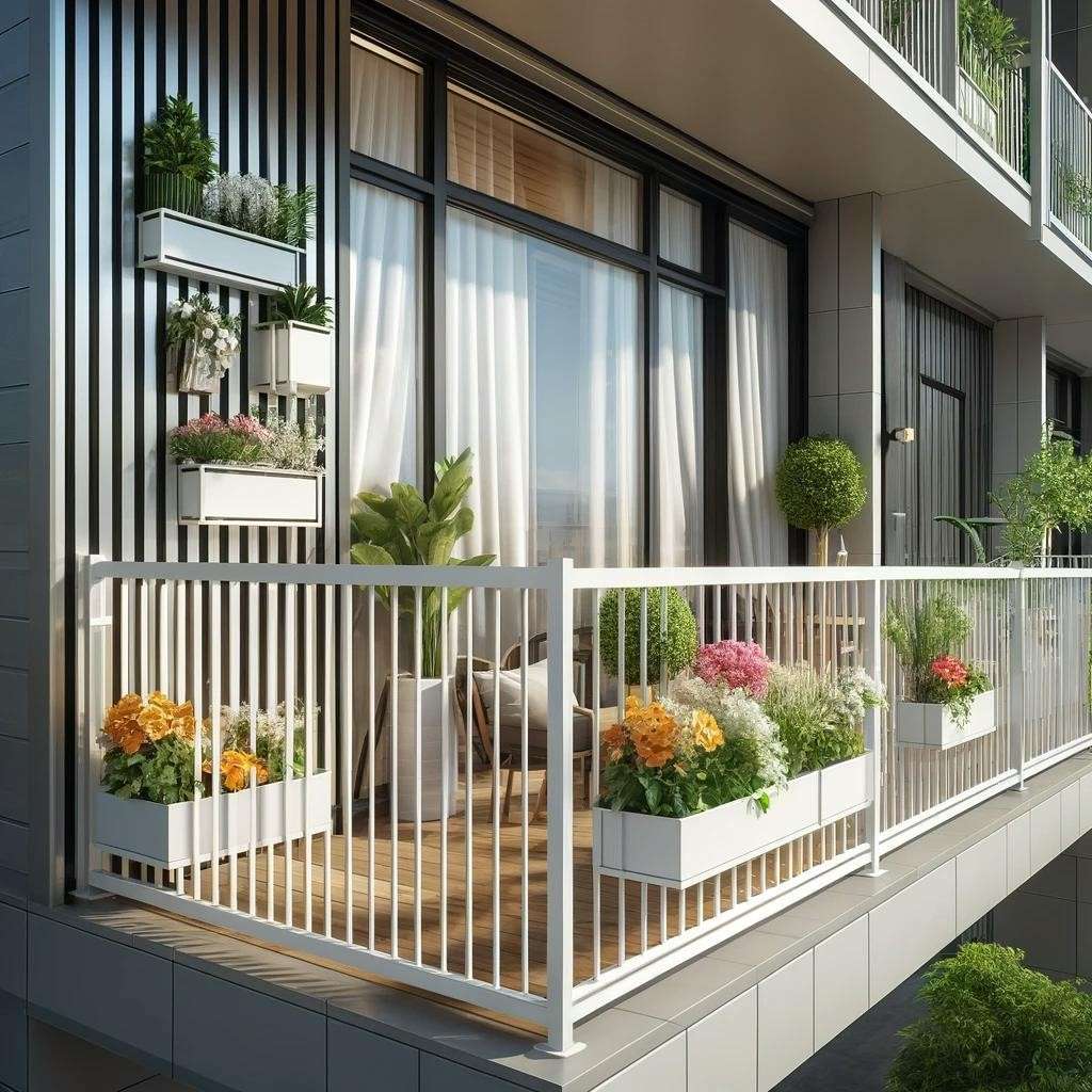 Multi-Panel Intricate Metal Balcony Cover Grill Design