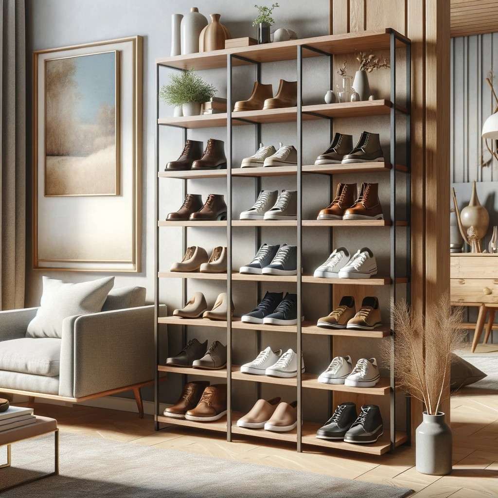 Open Shelf Shoe Rack Design