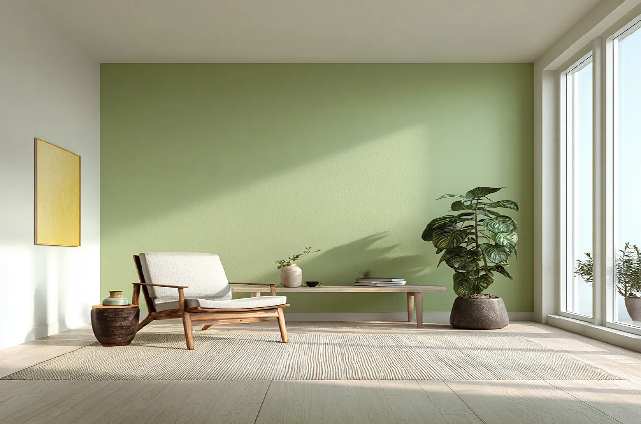 Pista Green and White Colour Combination for Wall