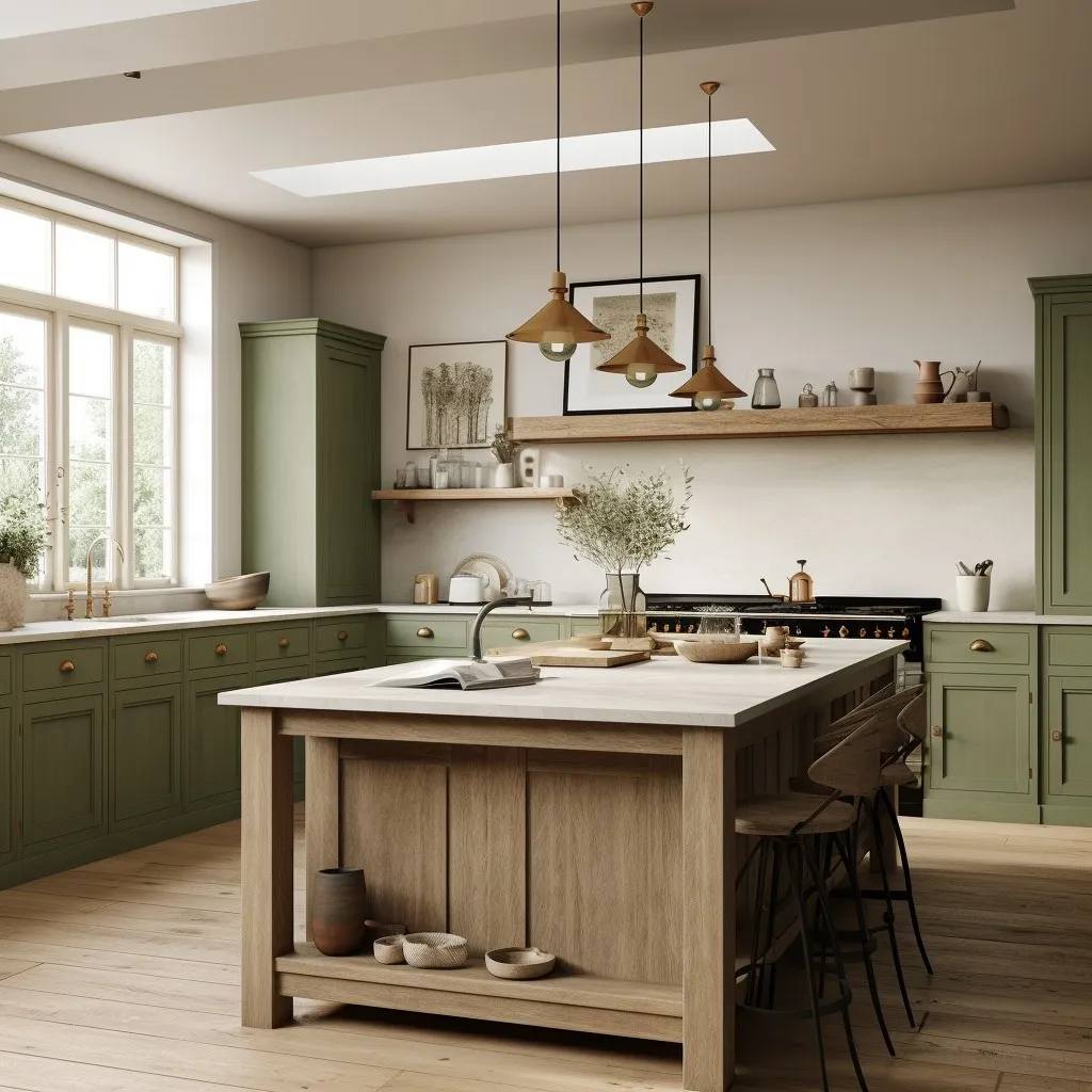 Sage Green and Wood Colour Combination