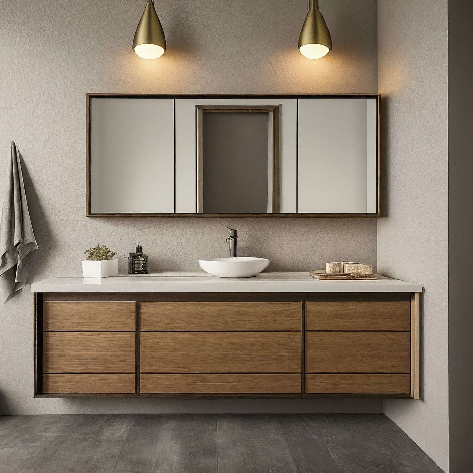 Sliding Mirror Cabinet Design for Bathroom