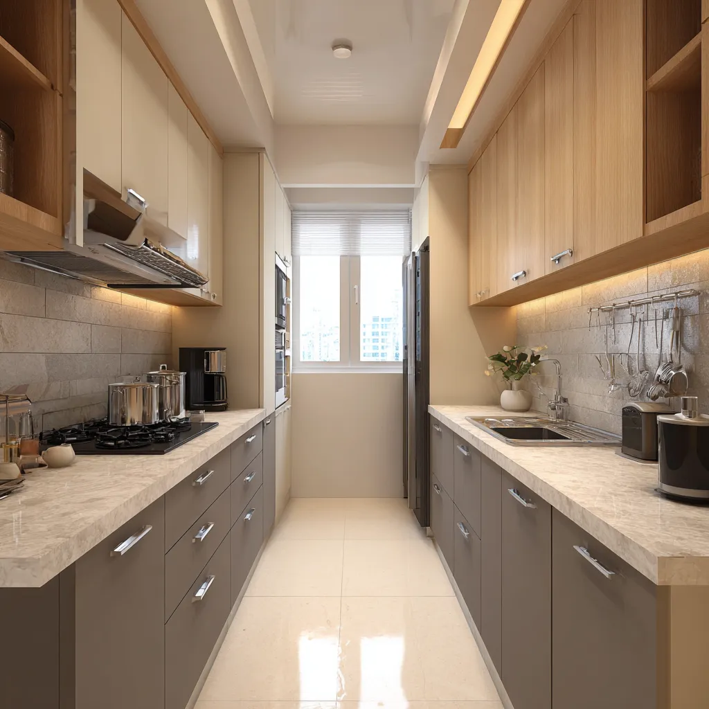 Small Parallel Modular Kitchen Design