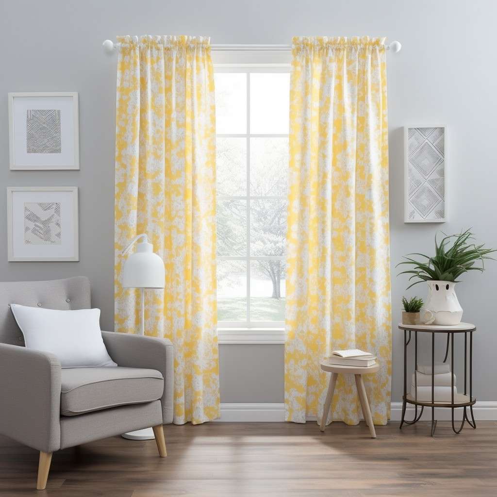 Sunny Yellow and Crisp White Curtain Combination Ideas