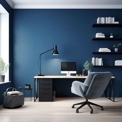 Thoughtfully Intriguing Dark Blue- Modern Office Paint Colors