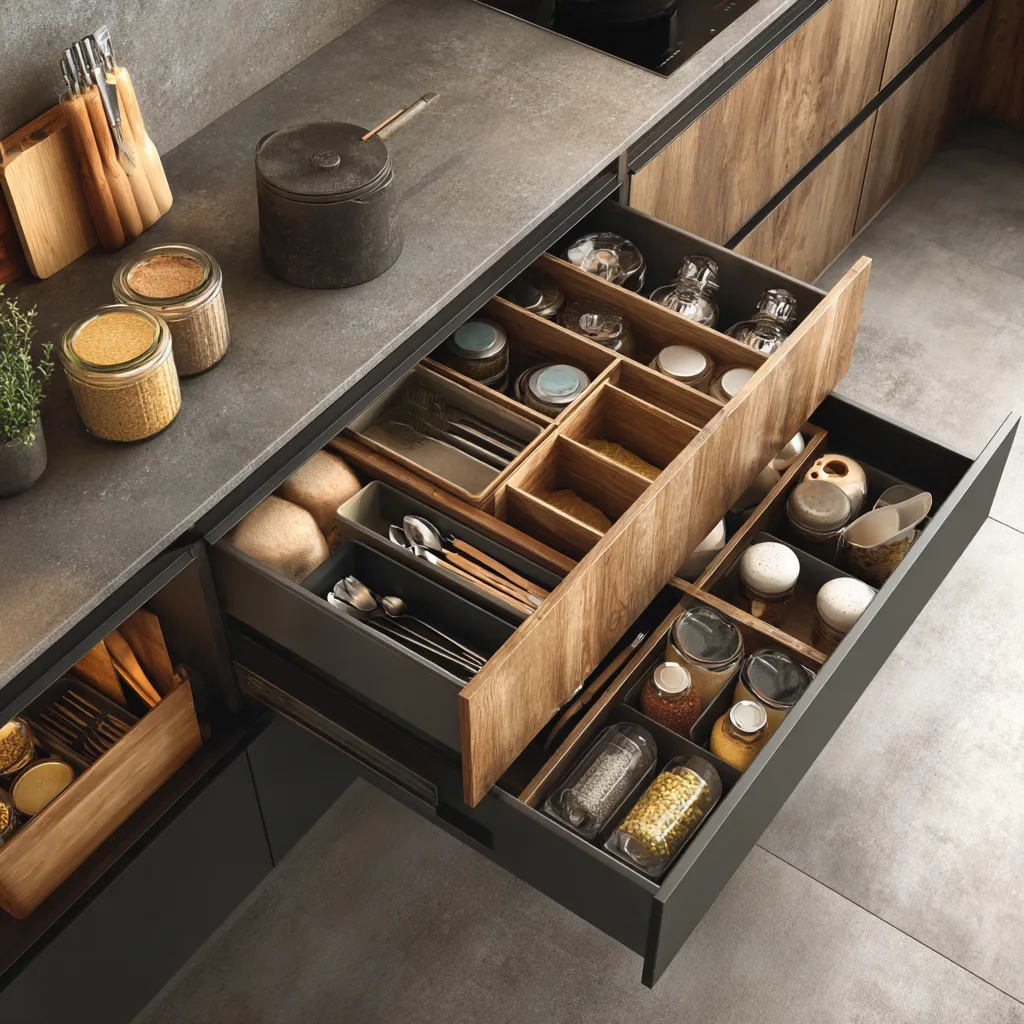 Use Drawer Storage- Small Modular Kitchen Design Ideas