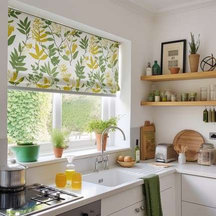 Use Fabric Shades- Modern Kitchen Window Treatments
