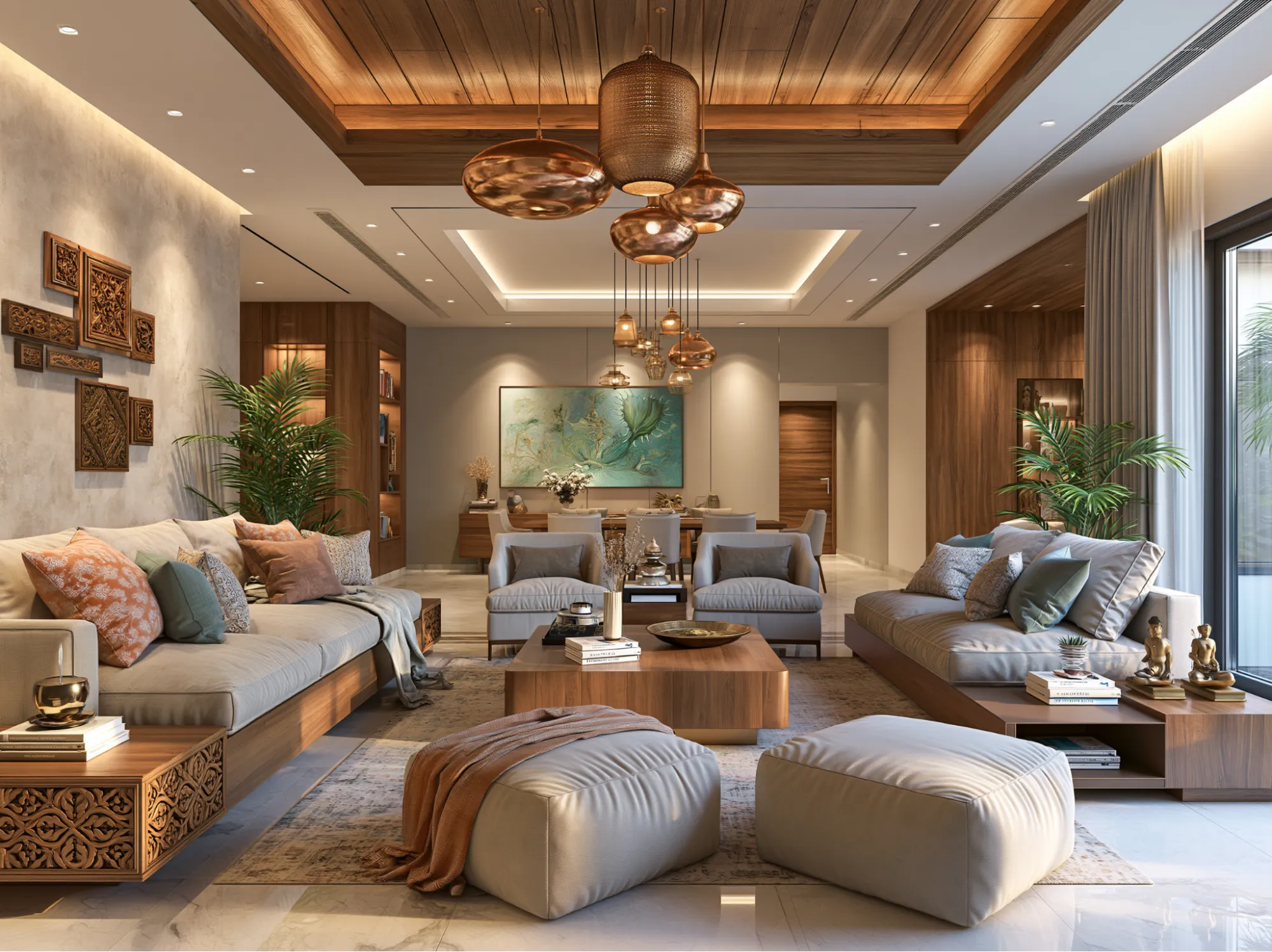 Wood Color Palettes with Contemporary Indian Interiors