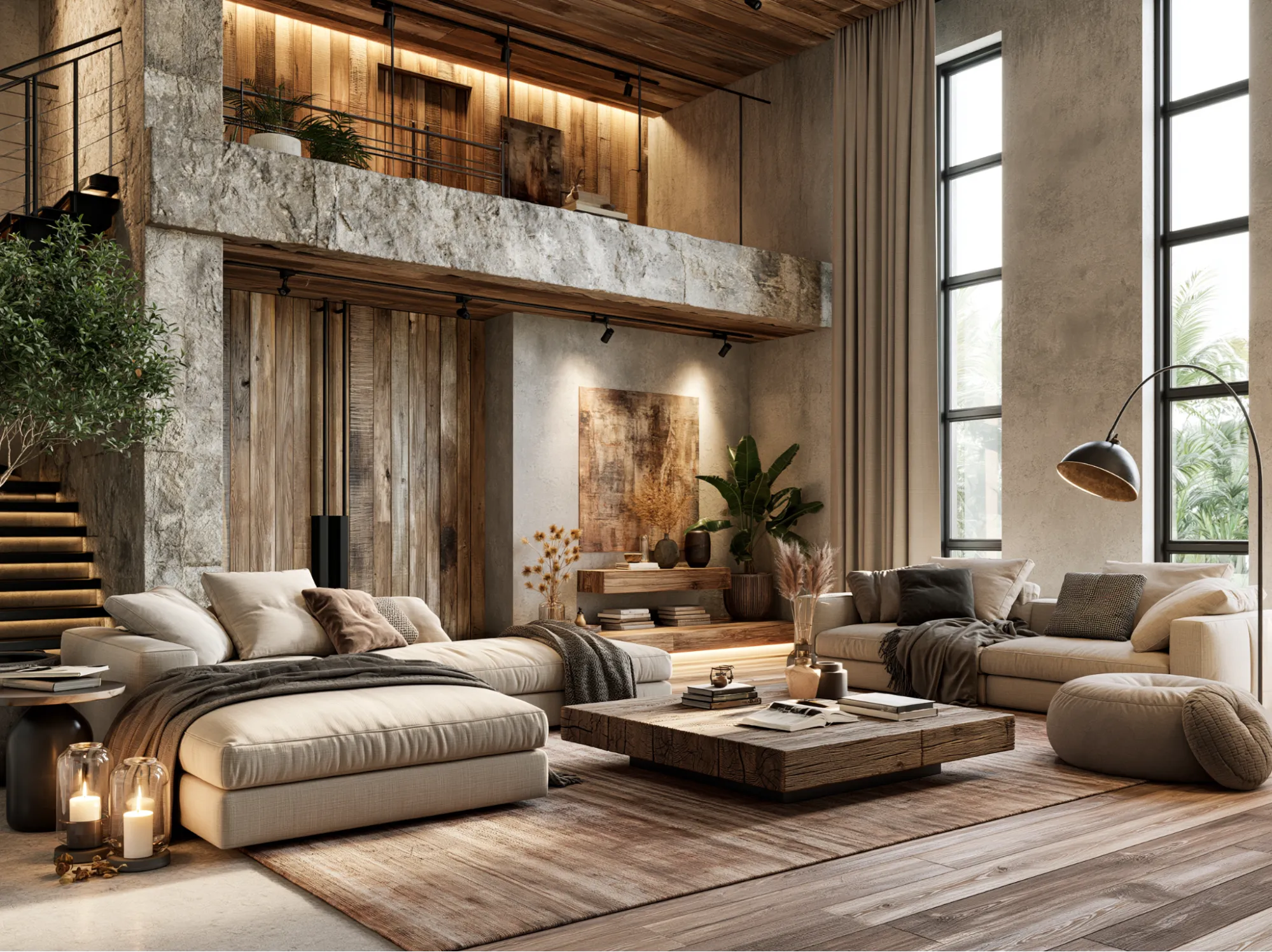 Wood Color Palettes with Rustic Modern Interiors