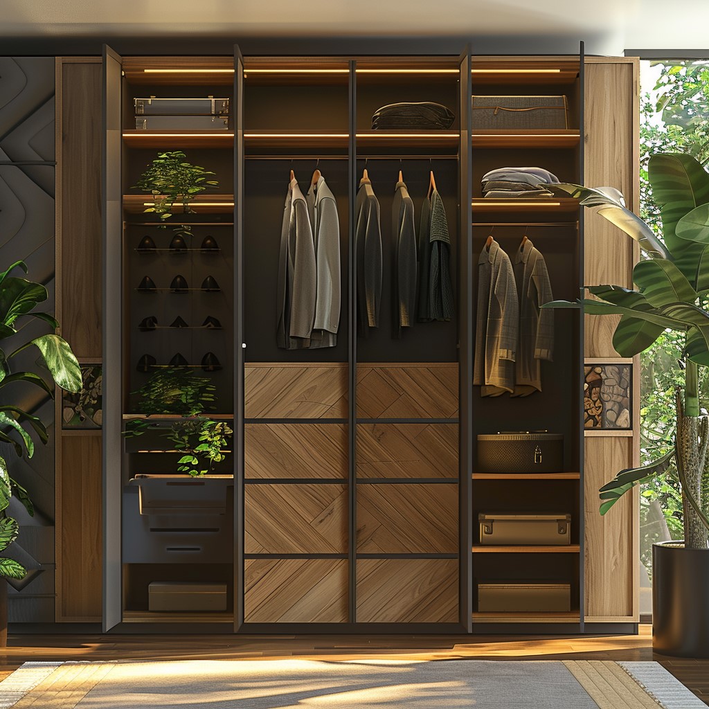 Cupboard Door Design with Open Shelves