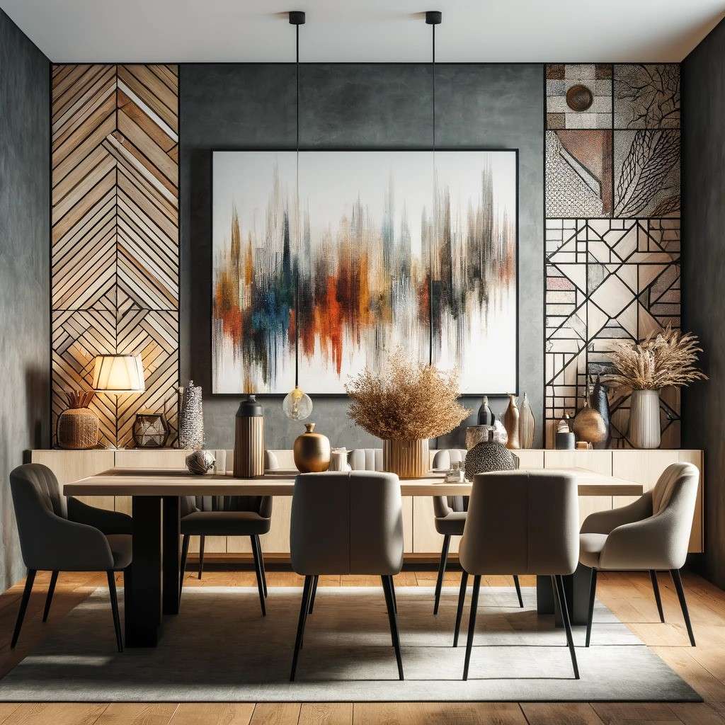 Expressive Statement Wall- Home Remodeling Ideas with Dining Room