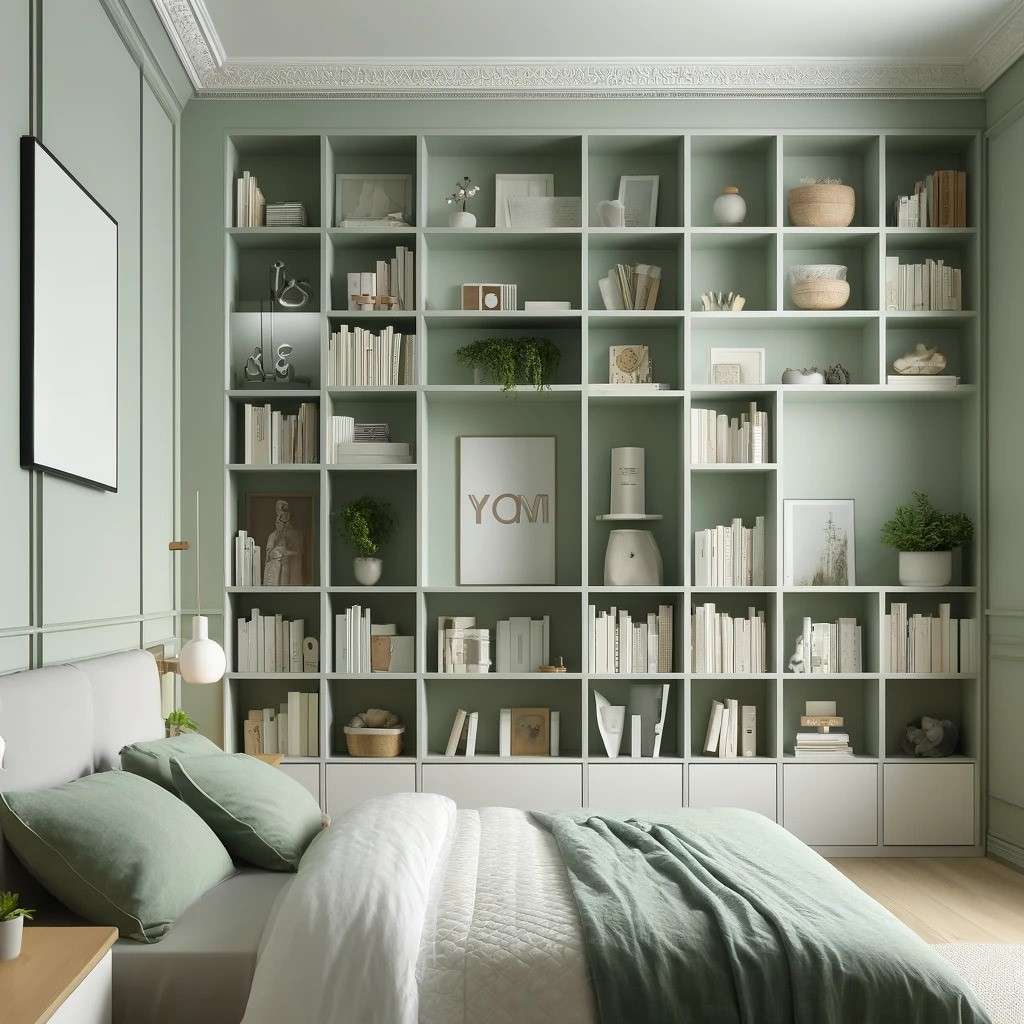 Install Wall-to-Wall Shelves- Home Renovation Ideas for Bedroom