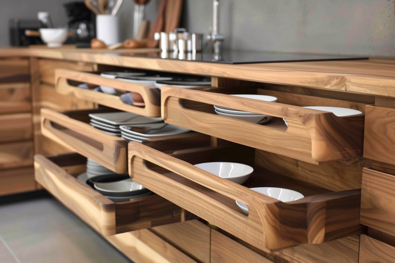 Kitchen Rack Design with Stripes