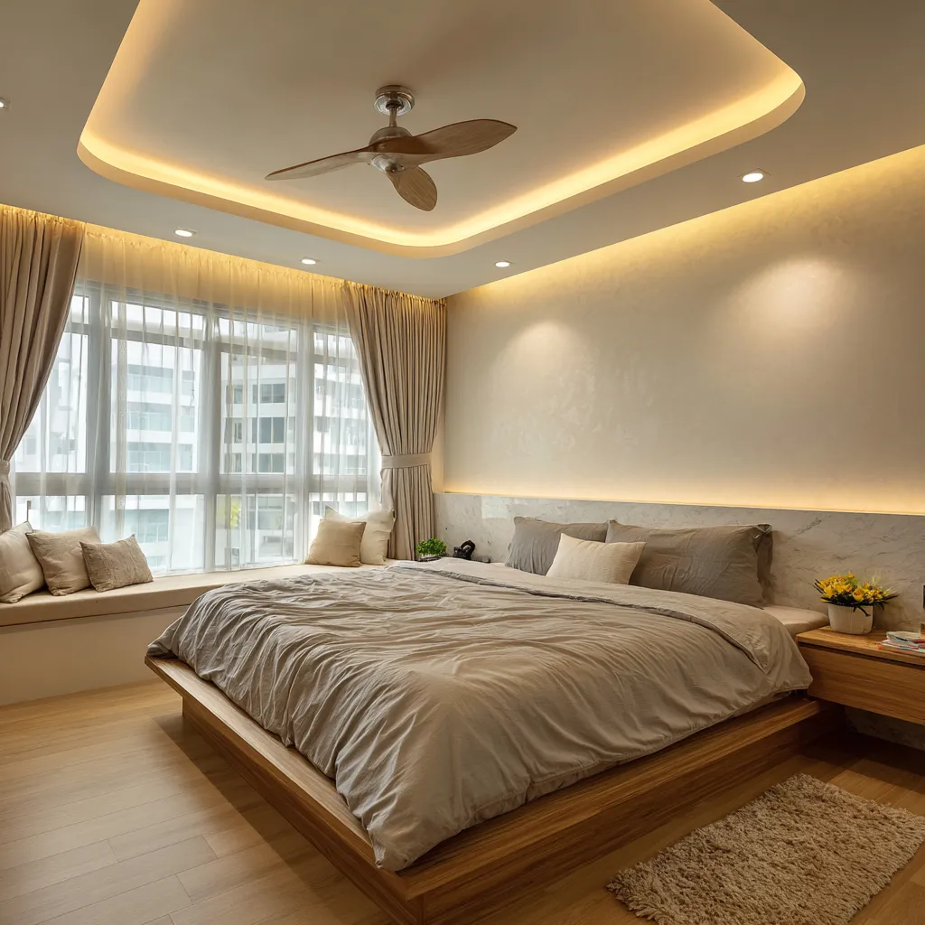 POP Ceiling Design for Bedroom with Cove Lights POP Design for Bedroom with Cove Lights