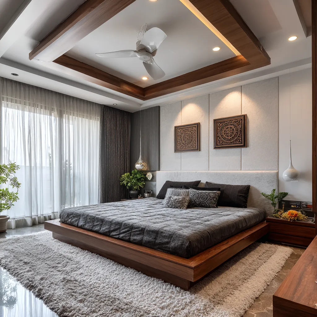 POP Ceiling Design for Bedroom with Fan POP Design for Bedroom with Fan
