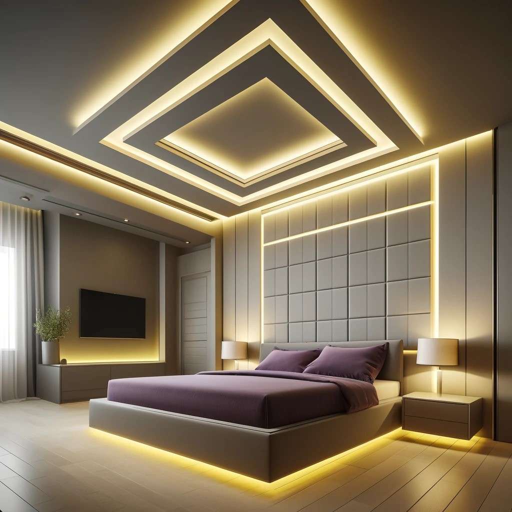 Square Pop Design For Master Bedroom Ceilings