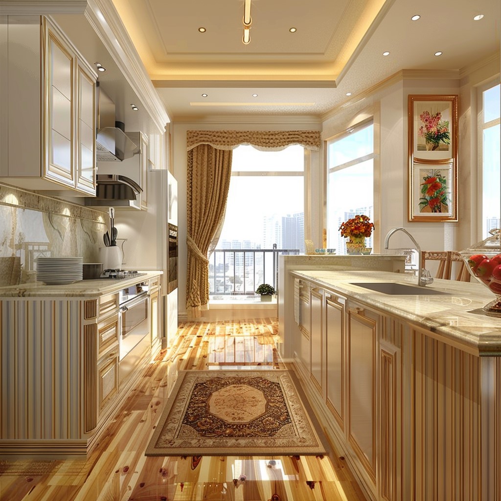 Striped Kitchen Laminate Design