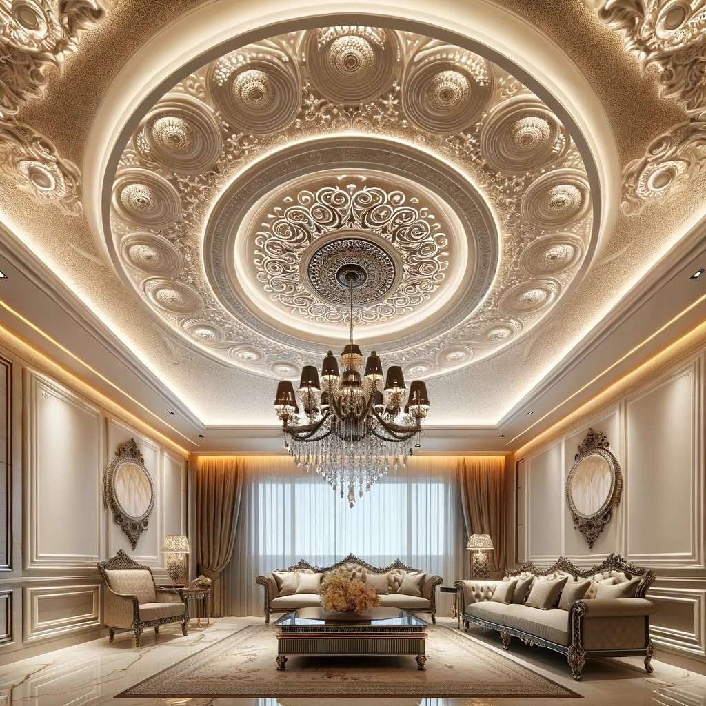 Textured or Ornamented POP Design for Home Ceilings