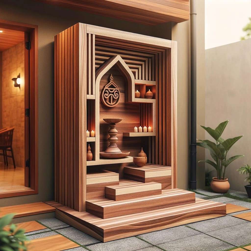 Tulsi Mandir Design with Wood