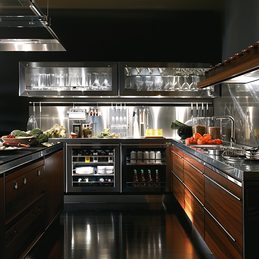 Wood and Aluminium Kitchen Design