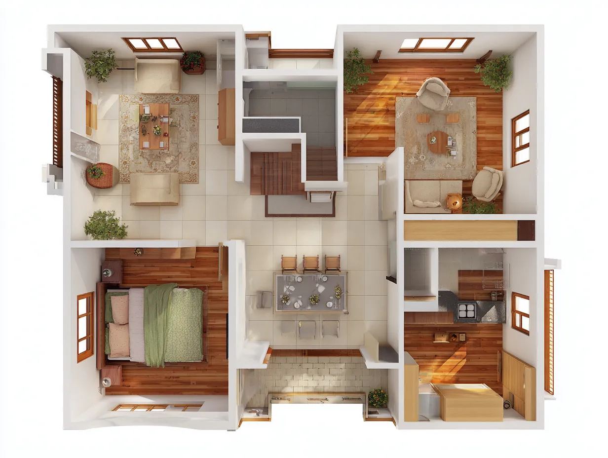 30x40 South and West Facing House Vastu Plan