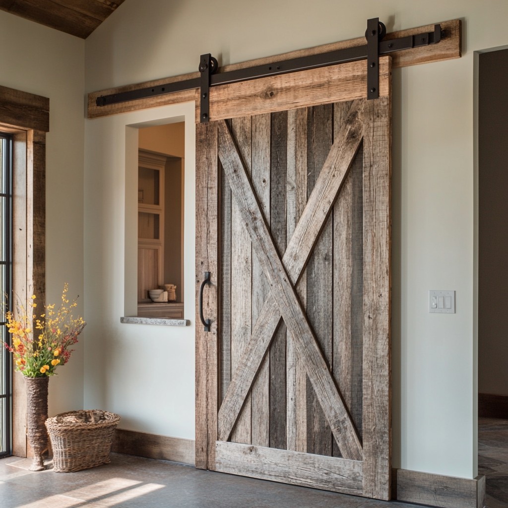 Arched Main Door Design with Stone Frame