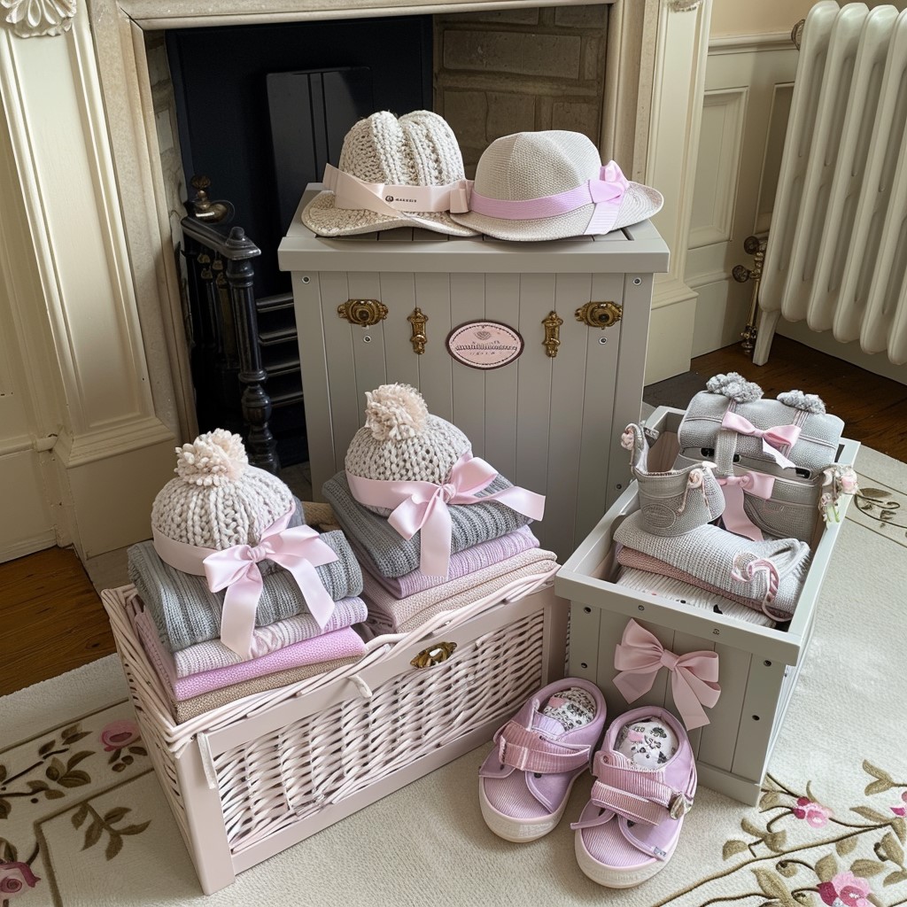 Ceramic Pastel Color Shade Crates with Hinged Doors and Open Cabinets