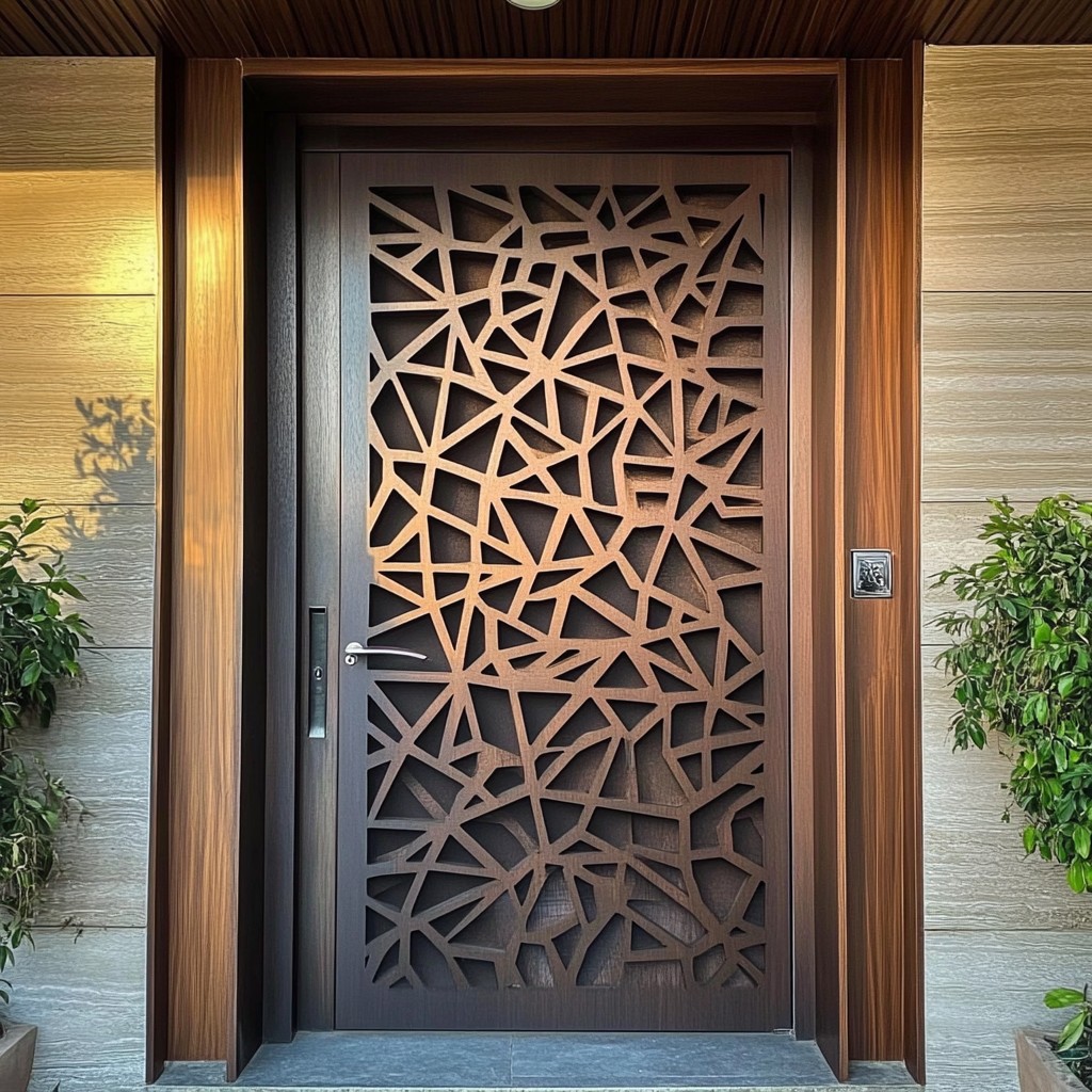 Fancy Main Door Design with 3D CNC Cut Design