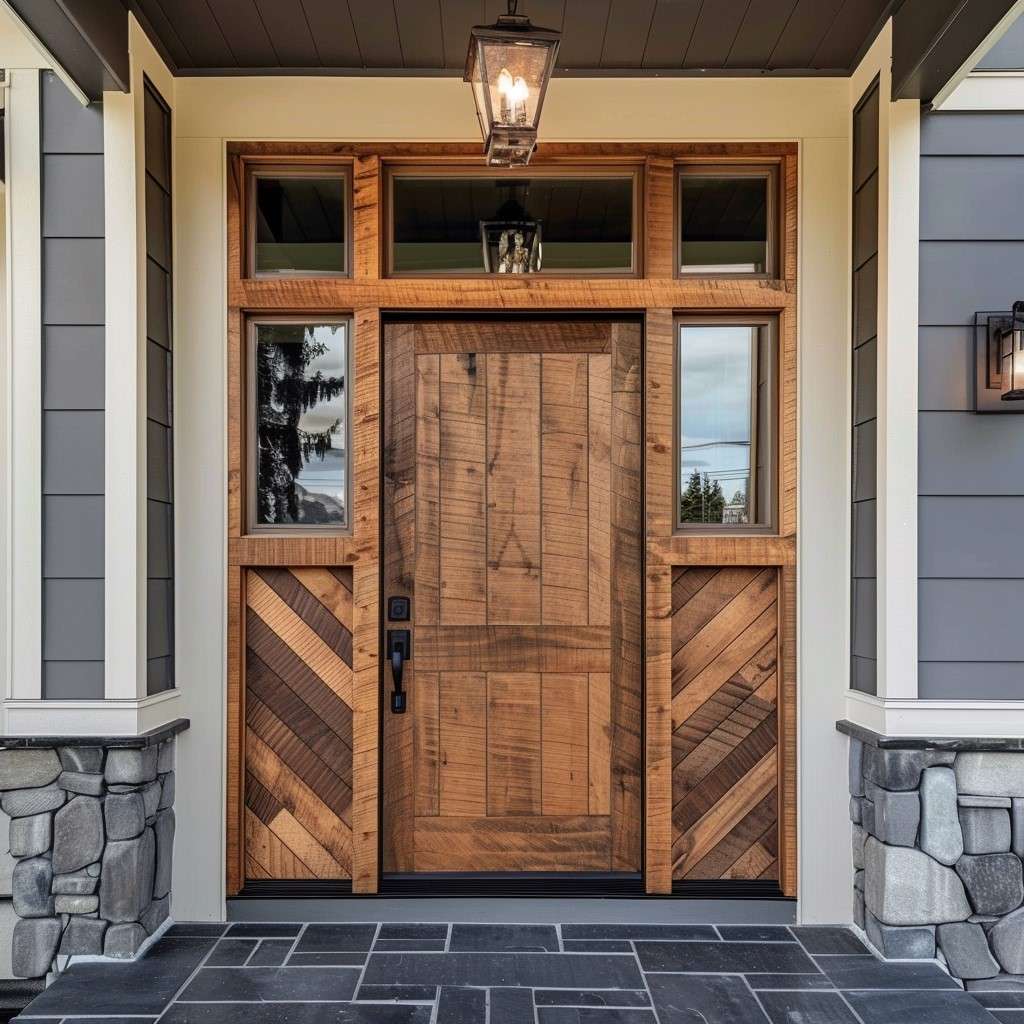 Farmhouse-style Wooden Panel Door Design