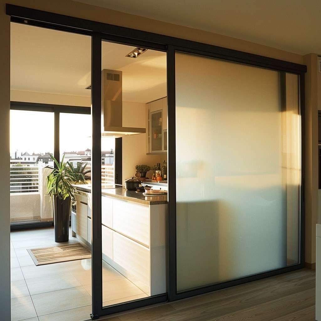 Kitchen Sliding Door Design with Light Circulation