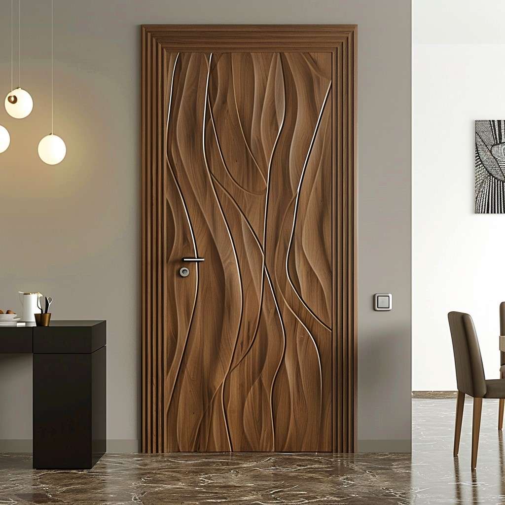 Laminated Modern Wood Panel Door Design