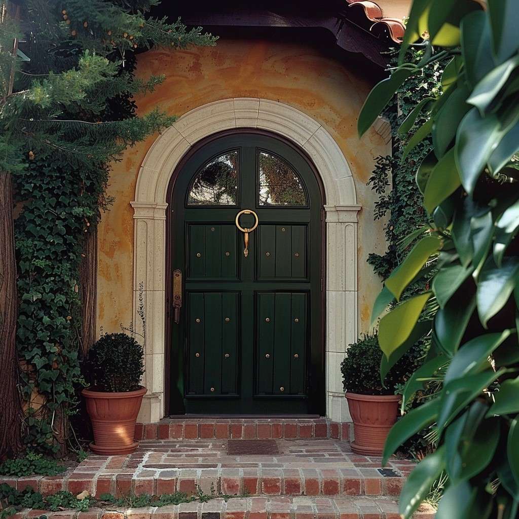 Mediterranean Single Round Door Design