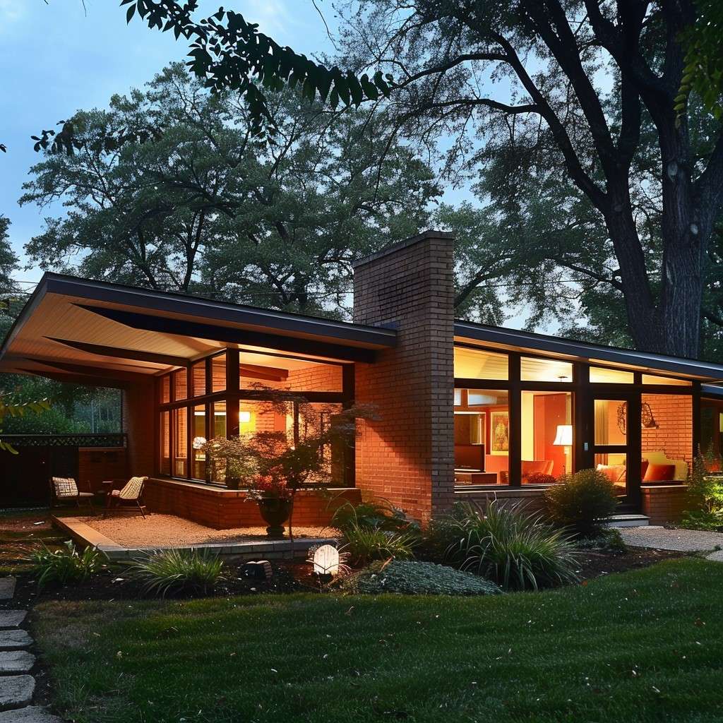 Mid-Century Style Bungalow House Design