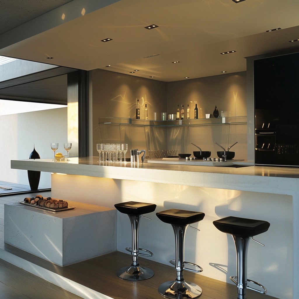 Minimalist Open Bar Designs for Living Room