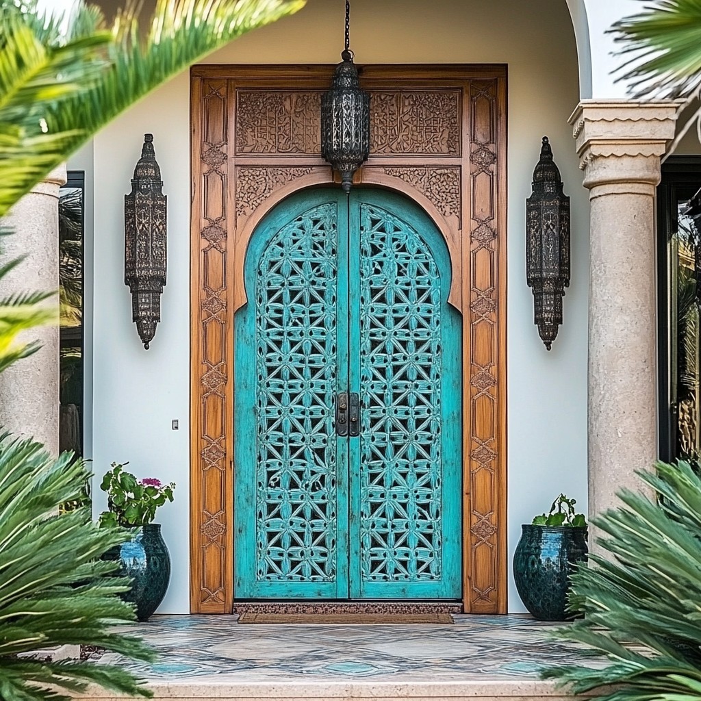 Moroccan-Inspired Carved Door Design