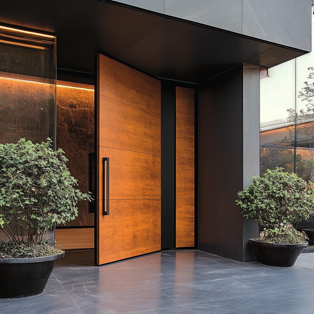 New-Age Pivot Home Door Design with Minimalist Handles