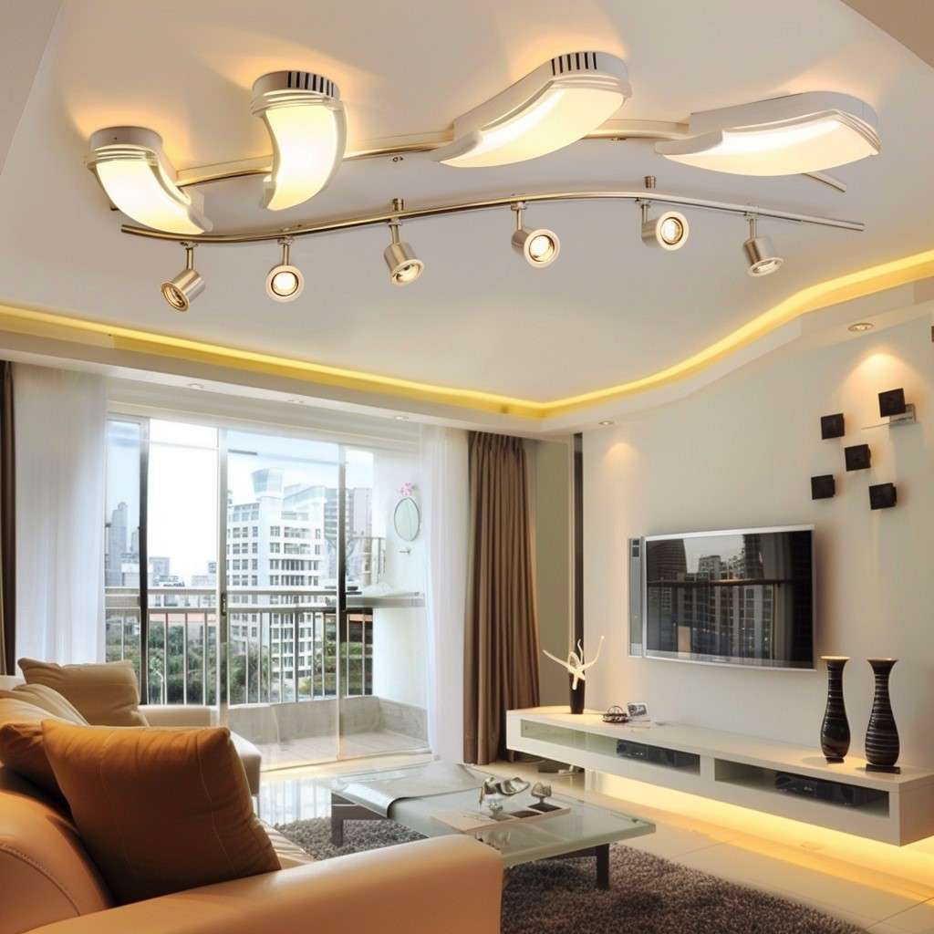 Roof False Ceiling Design with Track Lights