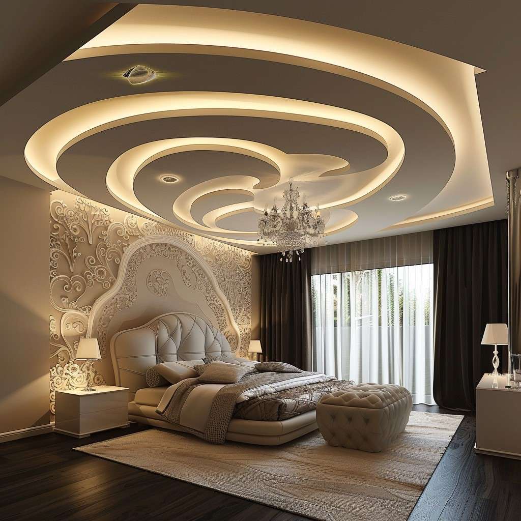 Roof POP Design with Chandelier