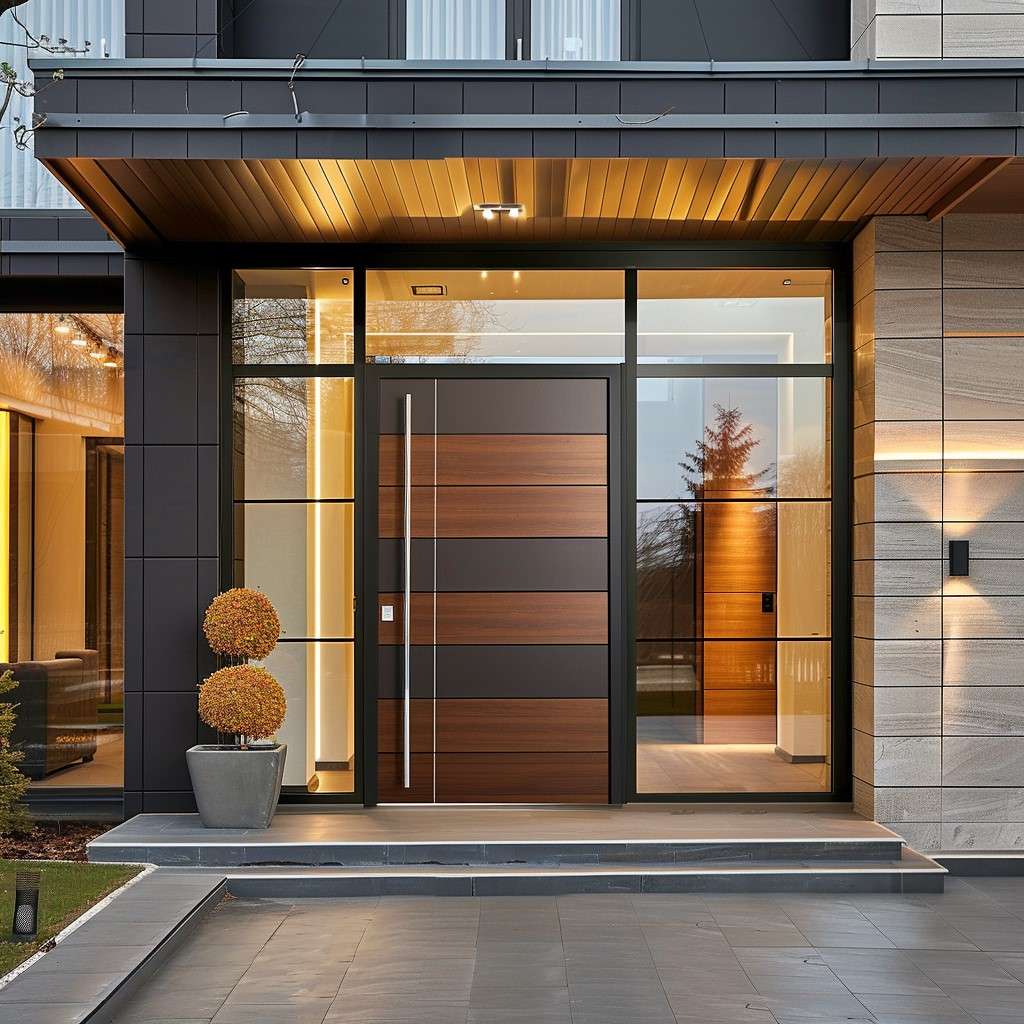 Security Door Design with Large Glass Panels