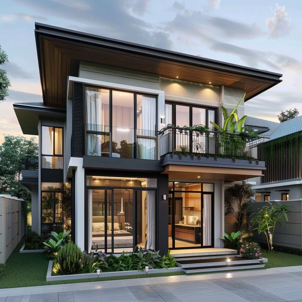 Two-Storey Small Bungalow House Design