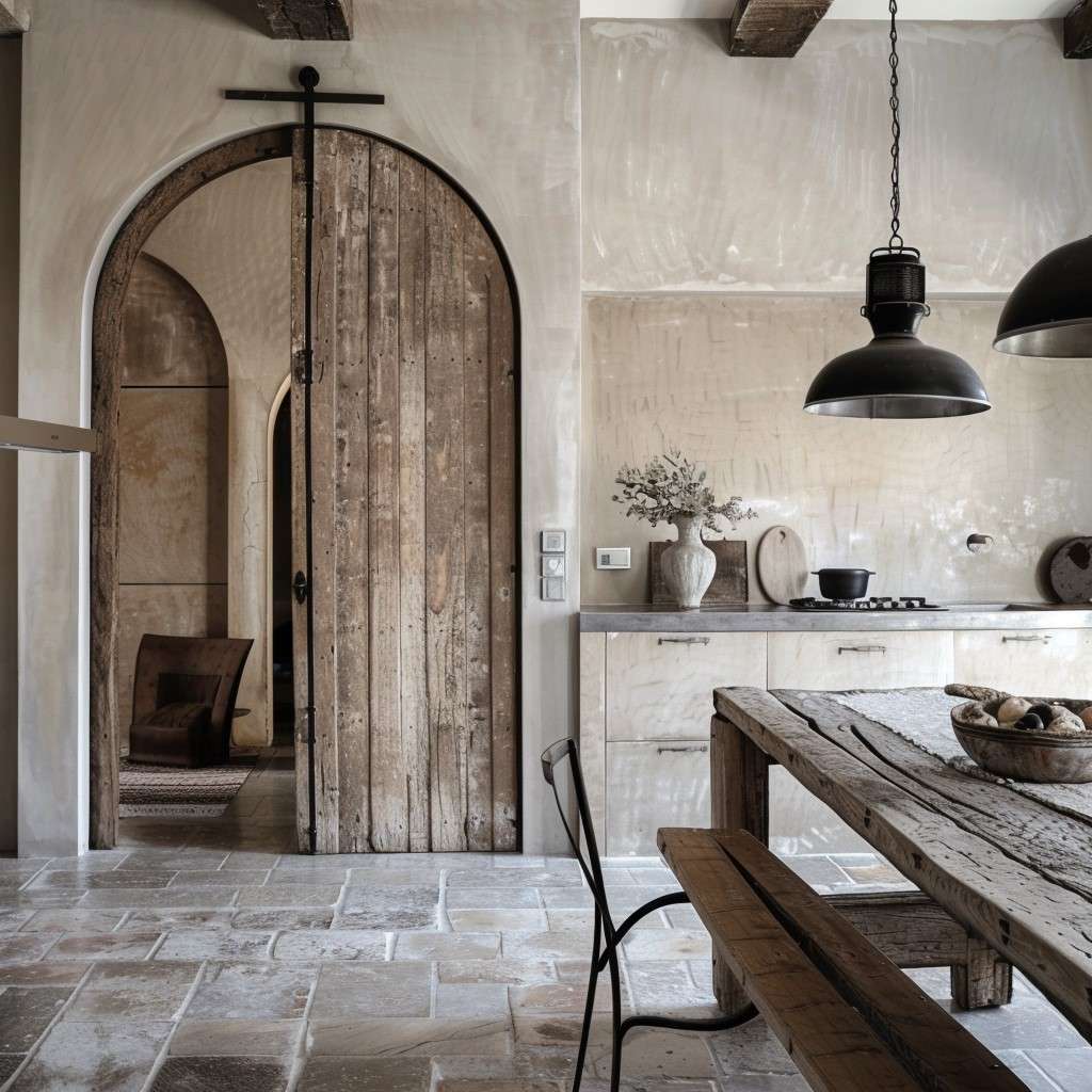 Vintage Style Kitchen Sliding Door Design Ideas with Arches