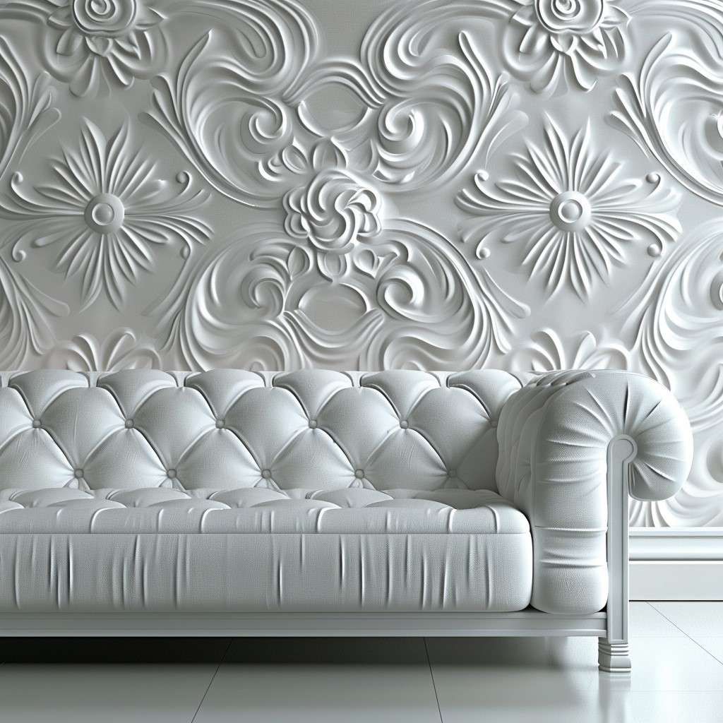 Wall Putty Flower Design