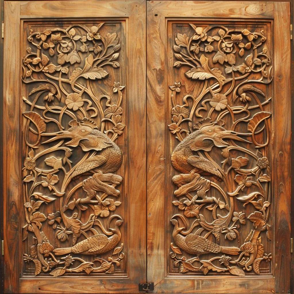 Wooden Carved Panel Door Design